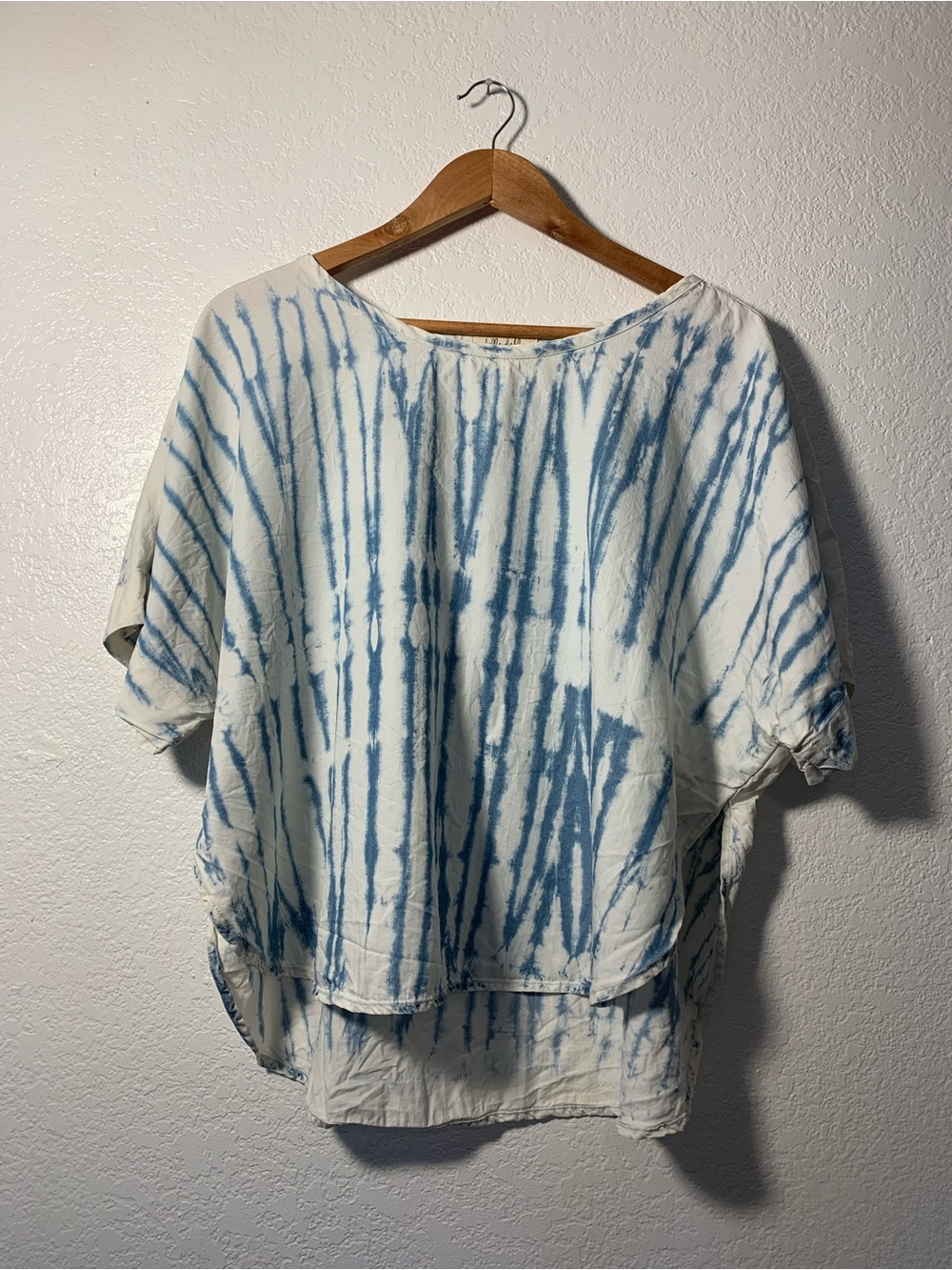 Bella Dahl Blue and White Tie-Dye Boxy Tunic
